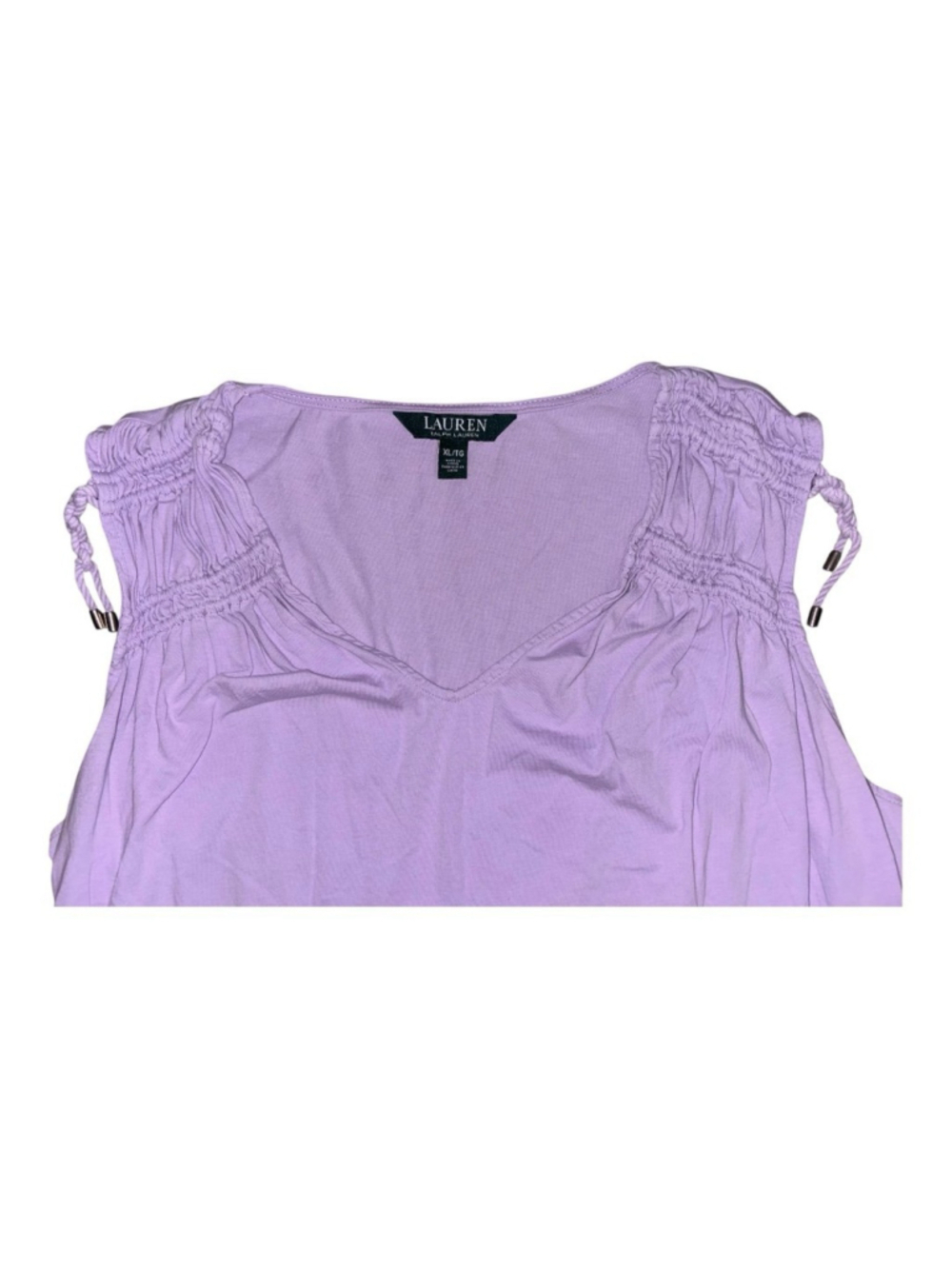 Lauren Ralph Lauren Lilac Purple Tie Front Sleeveless Tank XL - Picture 2 of 6
